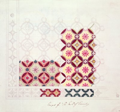 Teppichdesign für den Earl of Coventry, spätes 18. Jahrhundert von Robert Adam